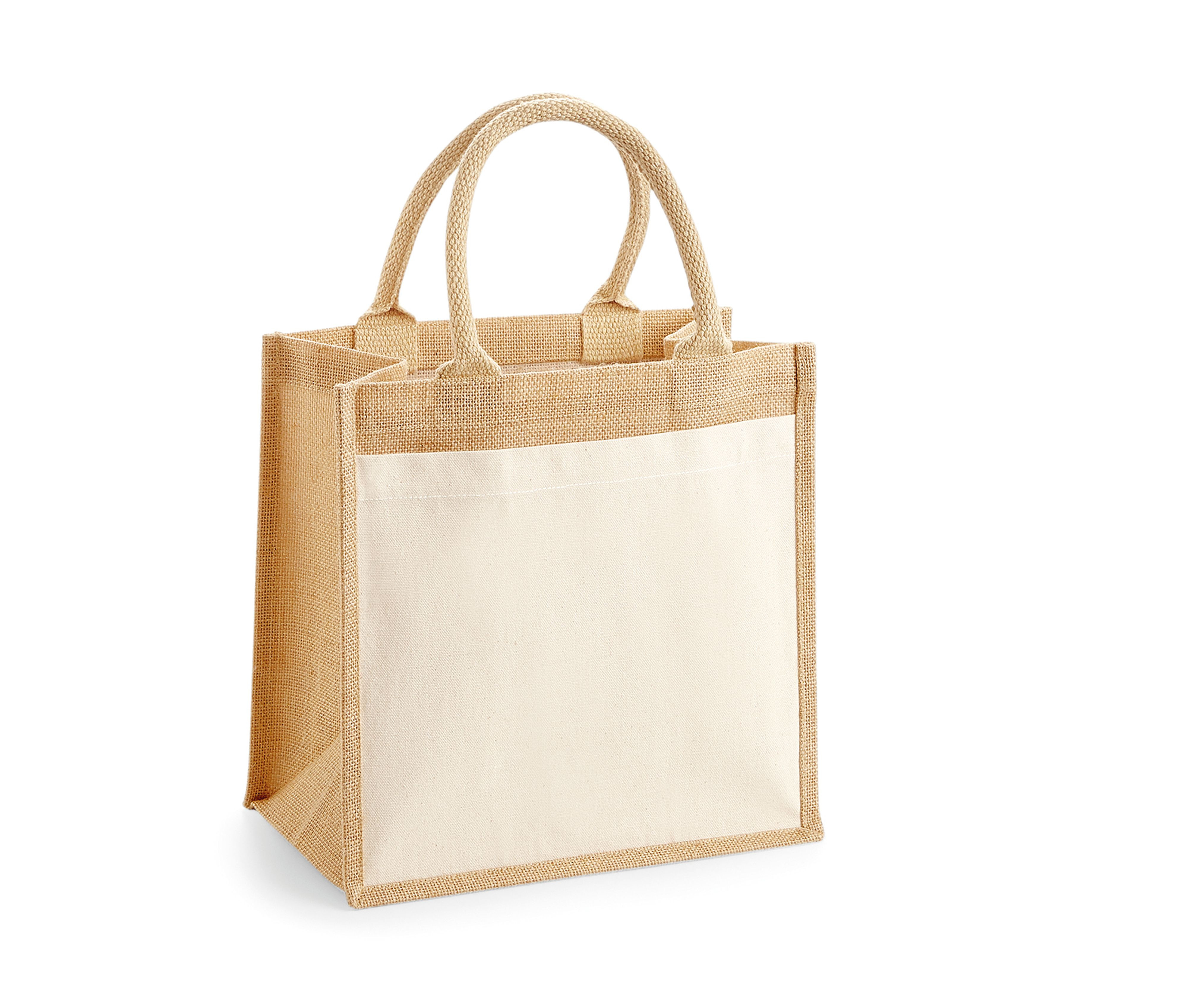 COTTON POCKET JUTE MIDI TOTE